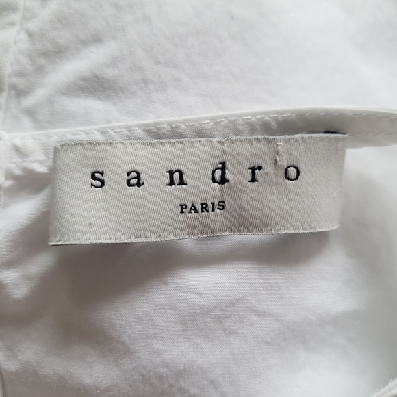 Sandro Guipure Lace Trim Cotton Top - Picture 8 of 9